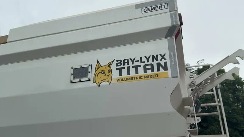 Cement hopper on the Procon 24/7 volumetric mixer used to batch the Gypsol screed on site