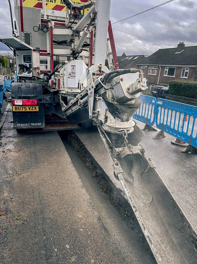 Procon volumetric concrete being placed on site